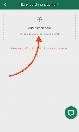 Step 3: Click on “Add a bank card”